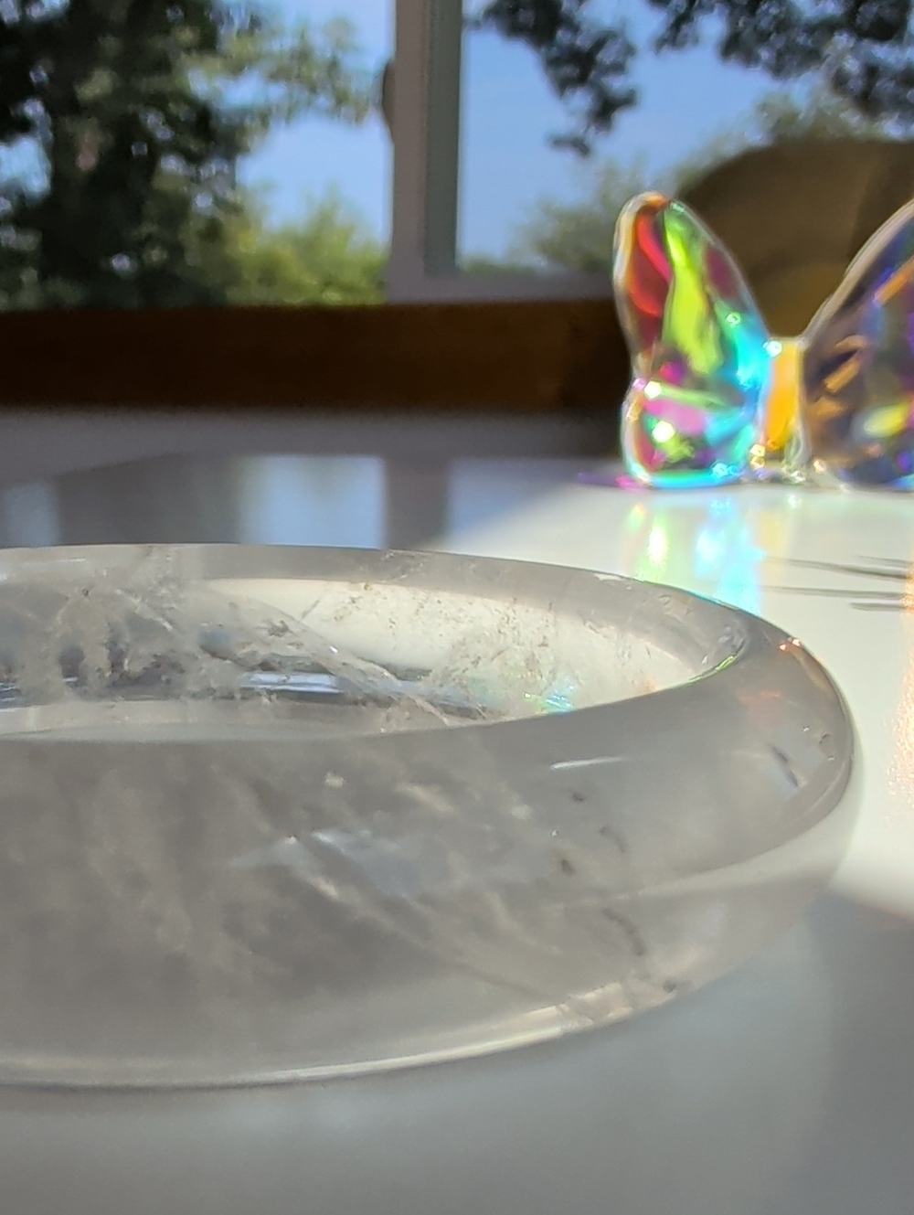 Clear Quartz Gemstone Bangle - Size 6.50